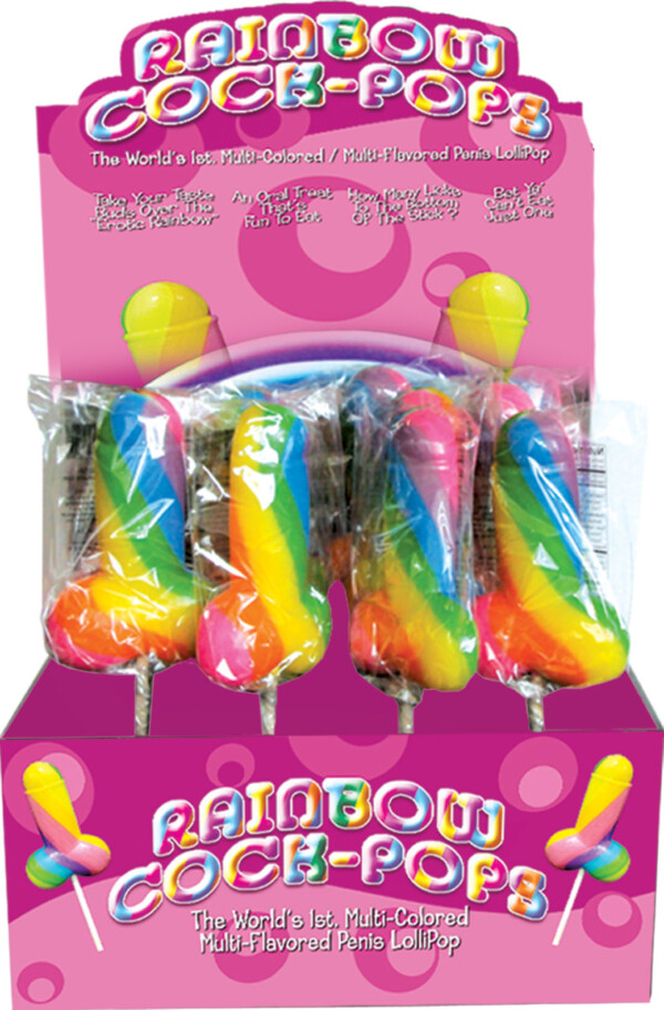 display rainbow cock pop 12 pieces