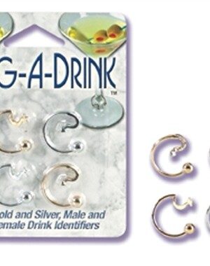 ring a drink gold and silver male and female drink identifiers