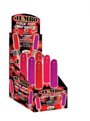 jumbo cock pops 6 piece display assorted fruit flavors