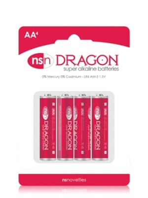 dragon alkaline batteries aa 4 pack
