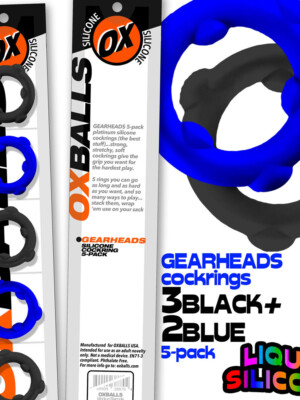 gearheads 5 pack spinner rings blue black