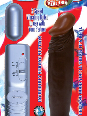 afro american whoppers 6 inch vibrating dong with bullet brown