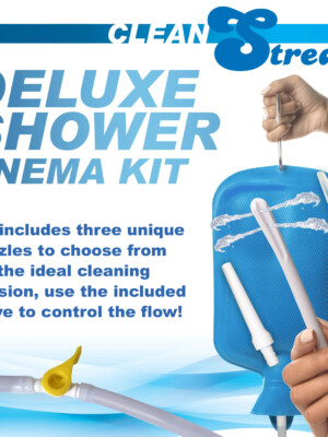 deluxe shower enema kit blue