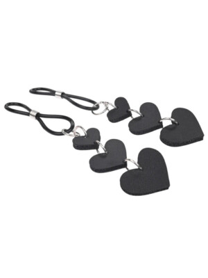heart nipple ties black
