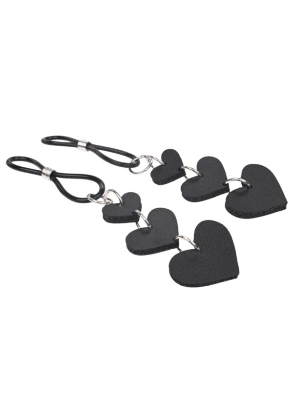 heart nipple ties black