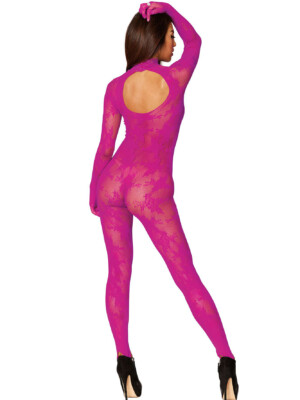 bodystocking with finger gloves one size azalea