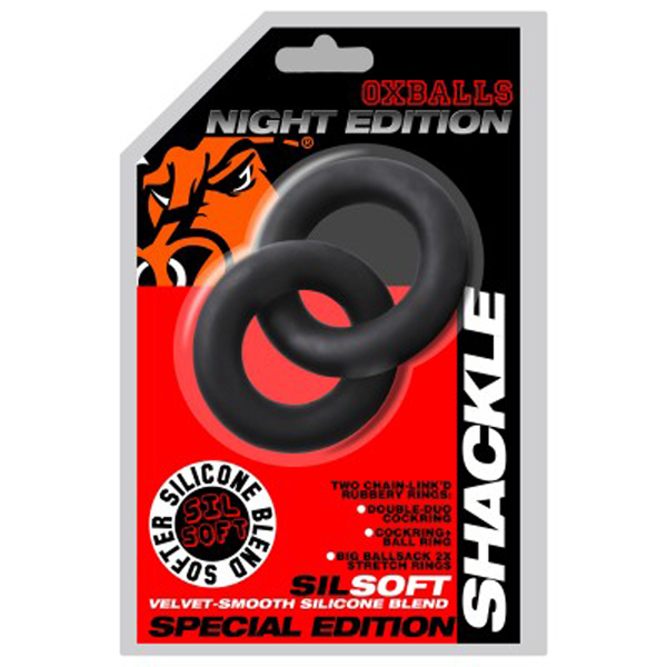 shackle double link'd cock/ball rings black