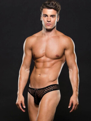 envy modern fishnet thong large/xlarge black envy modern fishnet thong large/xlarge black