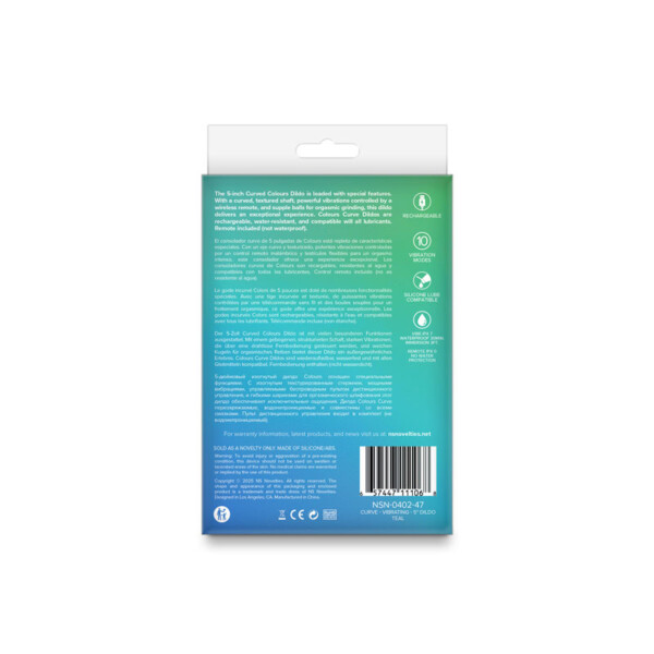 colours curve vibrating 5" dildo teal