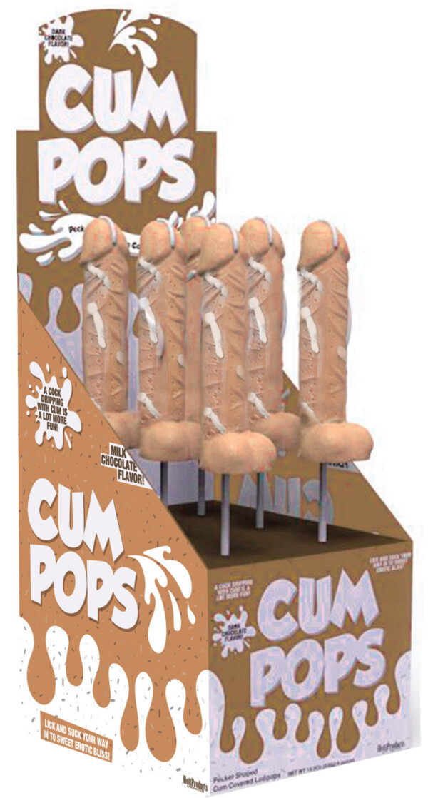 cum cock pops milk chocolate 6 piece p.o.p. display