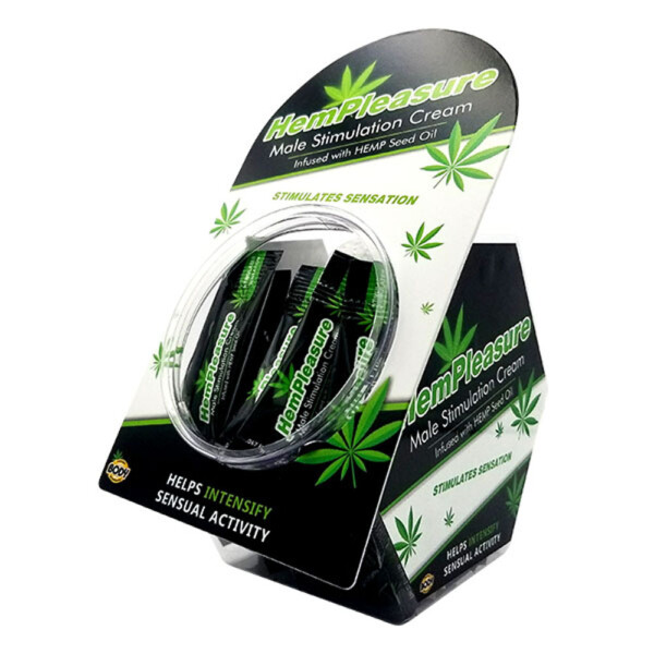 hempleasure for men sample packet 50 pc fish bowl display