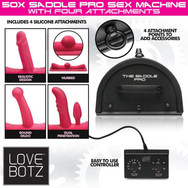 love botz 50x saddle pro sex machine with 4 attachments love botz 50x saddle pro sex machine with 4 attachments