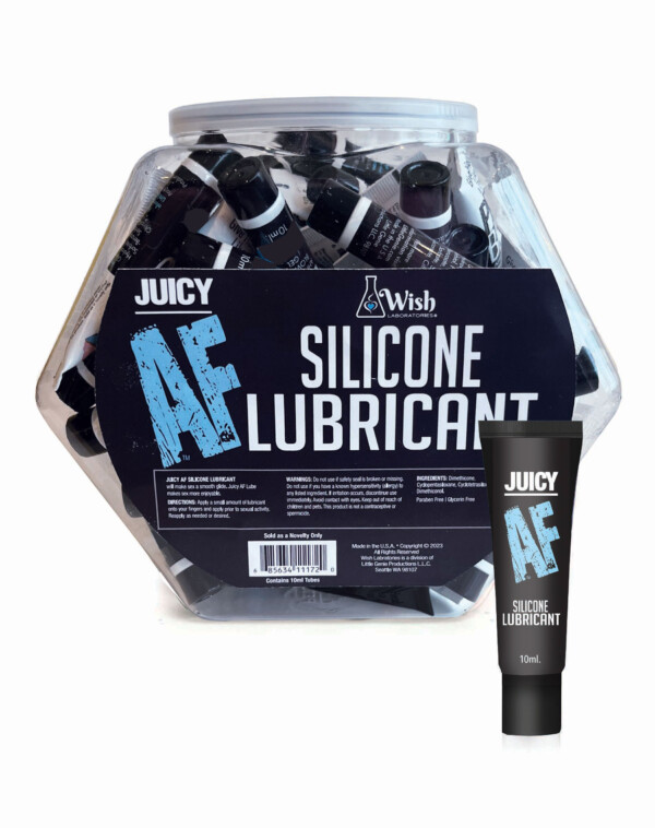 juicy af silicone lubricant 10 ml pop display of 65