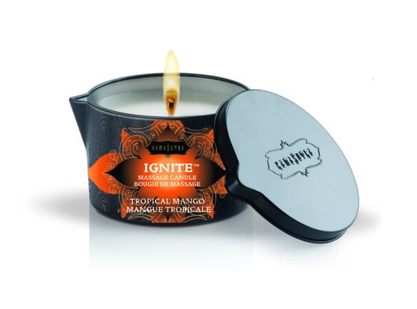 ignite tropical mango massage candle 6 oz.