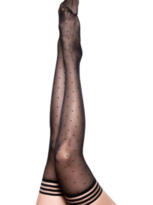 ally polka dot thigh high size b black
