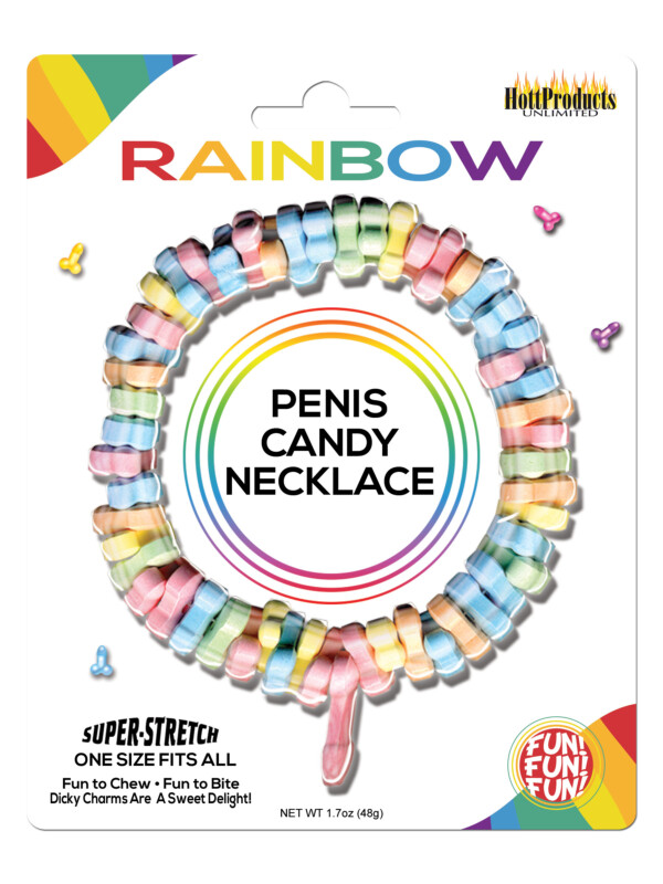 rainbow penis candy necklace