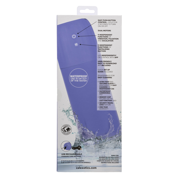 calexotics connect stroker with vibration and suction purple