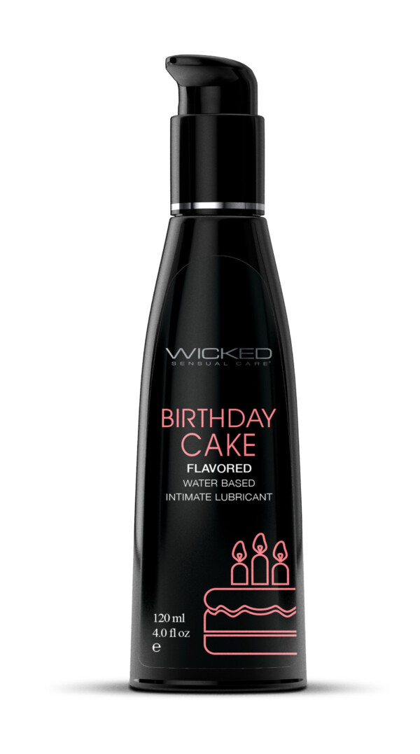 aqua birthday cake flavored water based intimate lubricant 4 fl. oz.