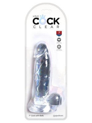 king cock clear 7 inch cock with balls