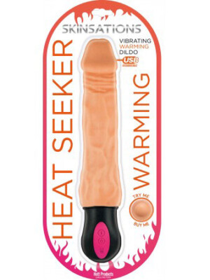skinsations vibra flex heat seeker flexible warming dildo with 12 frequencies