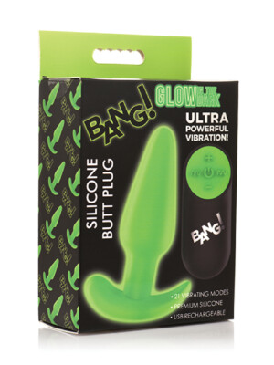 glow in the dark butt plug with remote green