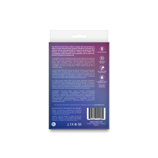 colours curve vibrating 5" dildo purple