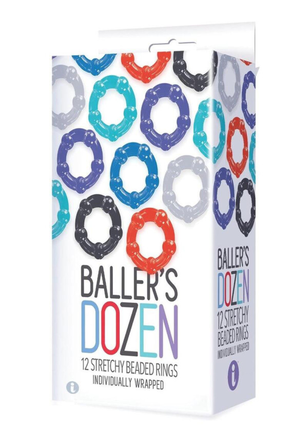 the 9's baller dozen beaded 12 pc cock ring set