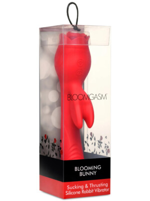blooming bunny sucking and thrusting silicone rabbit vibrator red blooming bunny sucking and thrusting silicone rabbit vibrator red