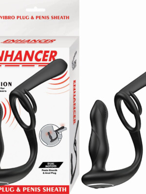 enhancer vibro plug and penis sheath black