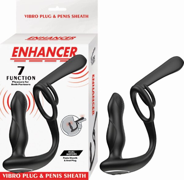 enhancer vibro plug and penis sheath black