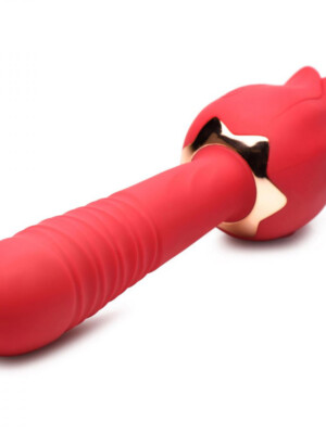 bloomgasm racy rose thrust and lick vibrator red