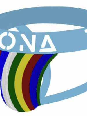 neon rainbow jockstrap medium