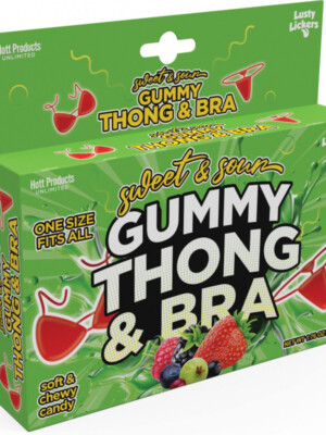 sweet and sour gummy thong and bra