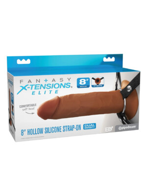 fantasy x tensions elite 8" silicone hollow strap dual density brown