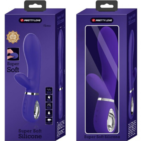 thomas super soft silicone rabbit vibrator purple thomas super soft silicone rabbit vibrator purple