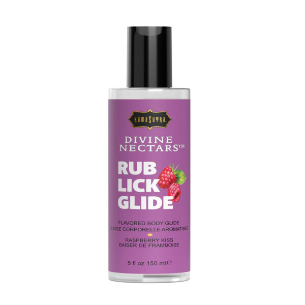 divine nectars flavored body glide raspberry kiss 5 fl oz. 150ml