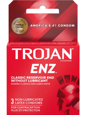 trojan enz non lubricated condoms 3 pack