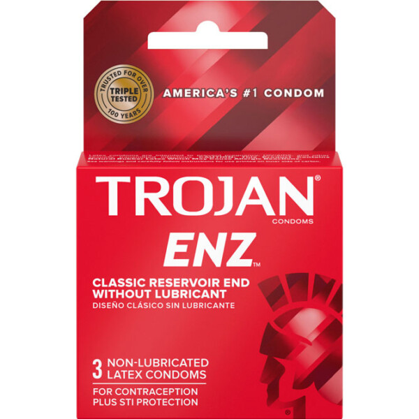 trojan enz non lubricated condoms 3 pack