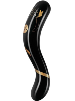secret kisses 7 inch handblown double ended dildo black