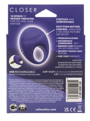closer intimate rechargeable ring embrace purple