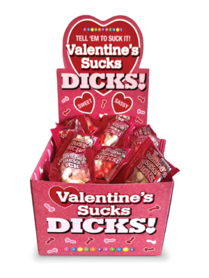 valentines sucks dicks candy display of 100 ct. valentines sucks dicks candy display of 100 ct.