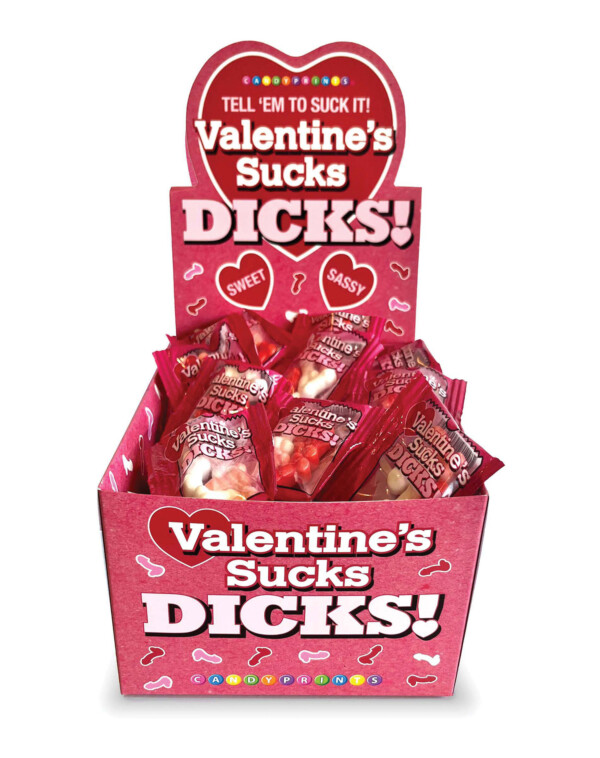 valentines sucks dicks candy display of 100 ct. valentines sucks dicks candy display of 100 ct.