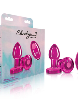 vibrating pink metal remote plug small