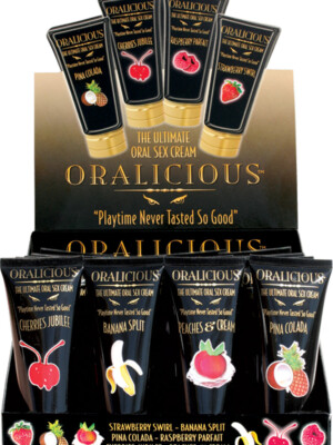oralicious 24 piece p.o.p. display 2 fl. oz. tubes assorted flavors