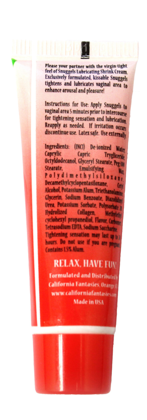 snuggels lubricating shrink cream cherry 0.42 oz. tube each