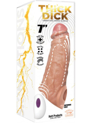 thick dick vibrating sleeve with remote control vanilla