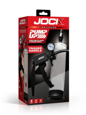pump up penis pump with gauge and trigger handle clear
