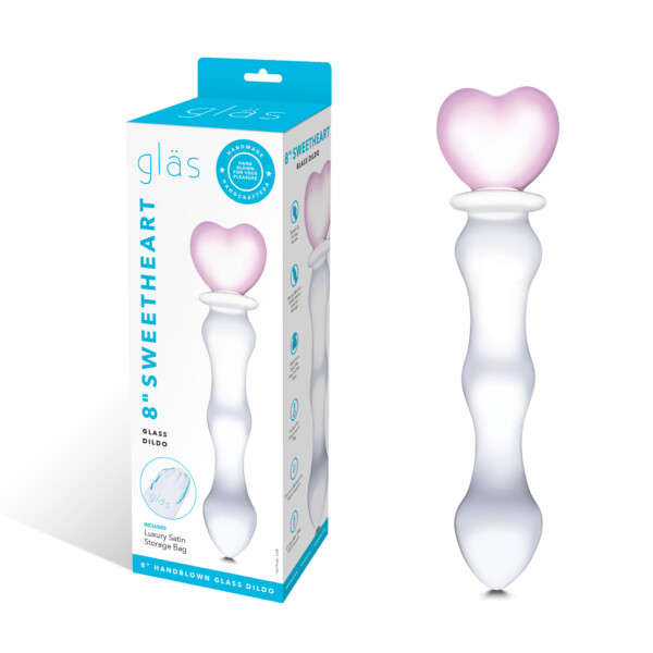 8 inch sweetheart glass dildo pink/clear 8 inch sweetheart glass dildo pink/clear