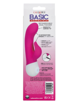 basic essentials rechargeable dual pleaser pink