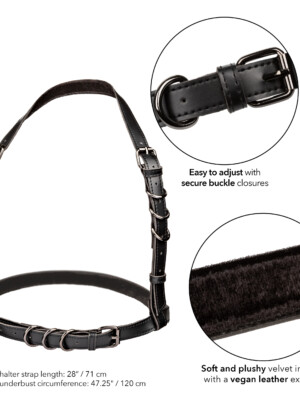 euphoria collection plus size halter buckle harness black euphoria collection plus size halter buckle harness black